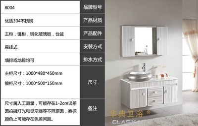 【现代卫浴柜304 浴室柜 卫浴家具 批发浴室柜 新品8004】价格,厂家,图片,浴室柜,开平市康雅卫浴-