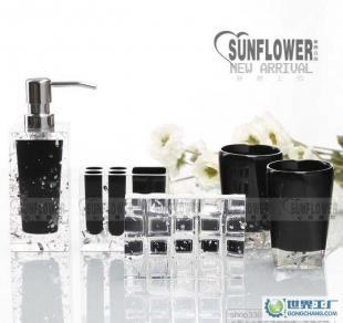 sunflower 冰花黑色浴室卫浴洁具5件套_家居家具_世界工厂网中国产品信息库